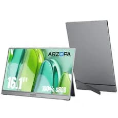 Arzopa Z1C-Monitor Portátil Com Suporte 100 % sRGB De 16.1 " , 1080P FHD Tela De Extensão De USB C HDMI Para PC , Mac