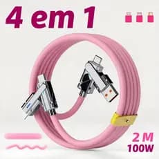100W 4 Em 1 USB Tipo C/Lightning 2 Metros De Carregamento Rápido Extra Longo E Cabo De Dados-Múltiplo Para iPhone Samsun