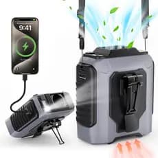 Ventilador De Clipe De Cintura Portátil De 3600mAh , Pessoal Vestível De Resfriamento 4 Em 1 Cinto De 5 Velocidades Pesc