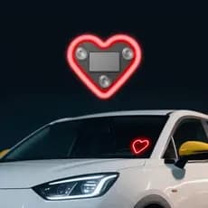 Luz Ambiente LED Para Interior Do Carro-Janela Triangular Cardíaco Movida A Energia Solar , Sem Fiação , Novo Design