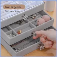 Caixa/Estojo De Armazenamento De Jóias/Joias/Colares/Anéis/Flanela De Três Camadas/3
