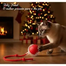 Bola Interativa Autopropulsionada KittyFrolic para Gatos, Brinquedo Elétrico com Rolagem Inteligente，Brinquedos de Natal