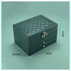 Porta-joias premium 3 níveis, couro, espaçoso e elegante
