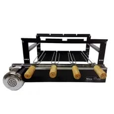 Churrasqueira Max Grill Giratória 4 Espeto Pré-Moldada Motor Elétrico 1/30 hp WEG Original 110V/220V