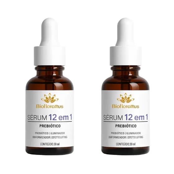 Kit 2 Sérum Facial Advanced 12 Ativos | Tecnologia Avançada para a Pele | Bioflorattus