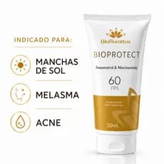 Protetor Solar Facial | Melasma, Manchas De Sol, Acne – FPS 60 Toque Seco | Bioprotect  BIOFLORATTUS
