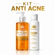Kit Bio-02 Controle da Acne | Rotina Antiacne 2 Passos | BioClean + Skinpeel | Bioflorattus