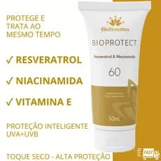 Protetor Solar Facial Alta Proteção Com Resveratrol E Niacinamida FPS 60 - Bioprotect - Bioflorattus