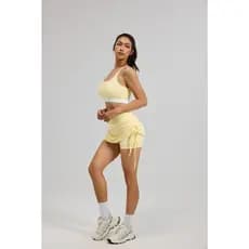 Saia Shorts Esportiva com Ajuste｜Cintura Alta｜Short Interno｜Yoga, Tênis e Treino