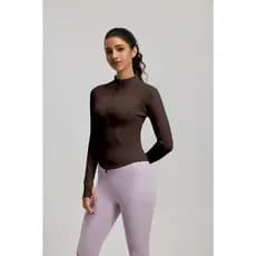 Jaqueta Fitness Feminina com Zíper e Bolsa Manga Longa | Casaco Esportivo para Academia e Yoga