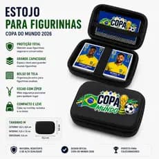 Porta Figurinhas Cards Estojo Case Organizador Copa de Futebol Porta Cards Álbum Copa Organizador Case