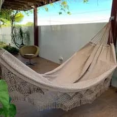 Rede De Descanso Dormir Gigante Bucho de Boi 4,5 Metros Casal Legítima Toda Reforçada Até 350kg