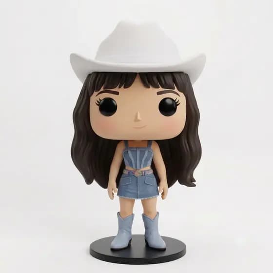 Boneco Cabeçudo Boiadeira Country Colecionável  em Impressão 3D 15cm CowGirl