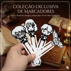 Marca Pagina Harry Potter 4 personagens Marcador Livros Revistas Cadernos Book