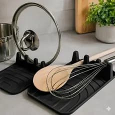 Suporte Colheres Cozinha Organizador Funcional Prático Compacto Bancada Estilo Limpo Utensílios Acessório tampas!!❤️🥄🍳