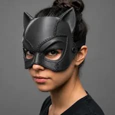 Máscara Mulher Gato Fantasia Feminina Adulto Cosplay Carnaval Halloween Festa Temática Plástico Flexível Elástico