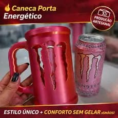 COPO CANECA porta energético + ABRIDOR DE LATAS, suporte Porta Lata Energético 473ml + personalizado+ CHAVEIRO DE BRINDE