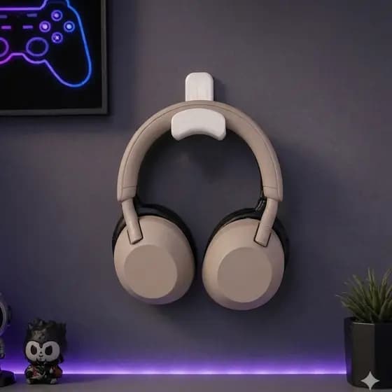 Suporte de Parede para Headset Gamer Headphone Fone de Ouvido Controle de Videogame Ganchos Multiuso com Fita Dupla Face