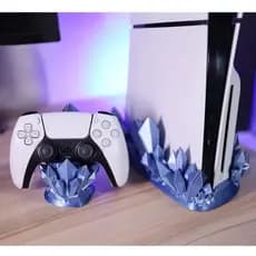 Suporte PS5 E Controle Dualsense Base Cristal Premium Geek 3D - Elegante - setup - Organizado PS5 SLIM - ENVIO IMEDIATO