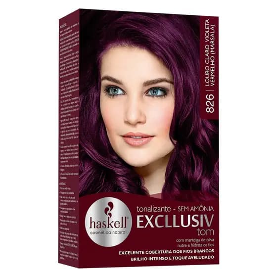 TONALIZANTE 826 LOURO CLARO VIOLETA VERMELHO MARSALA HASKELL