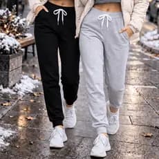 Calça Feminina Moletom Tecido Quentinho Inverno 2026 Pronta Entrega - 1 ou 2 Peças Promoção