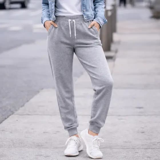 Calça Feminina Moletom Jogger Básica Cintura Alta com 2 Bolso Pronta Entrega