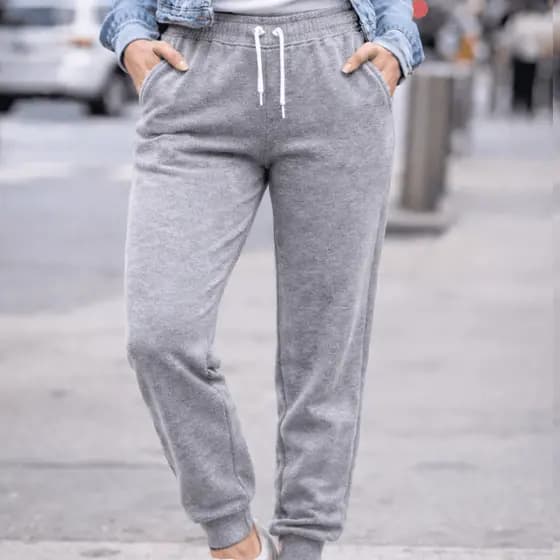 Calça Feminina Cintura Alta Jogger Flanelada com Bolso Quentinha Perfeita para dia a dia