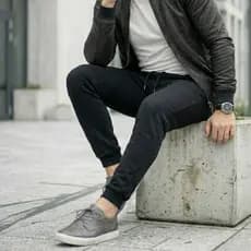 Calça Moletom Masculino Preto/Cinza com punho e 2 bolsos Envio Imediato Inverno direto da Fabrica