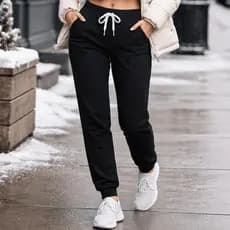Calça Moletom Jogger Feminina Cós Alto Perfeito para o Dia a Dia tecido Quentinho