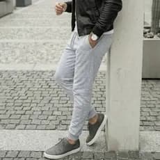 Calça Moletom Masculina Jogger Tecido Flanelado com Bolsos Preto/Cinza Pronta Entrega - 1 ou 2 Peças