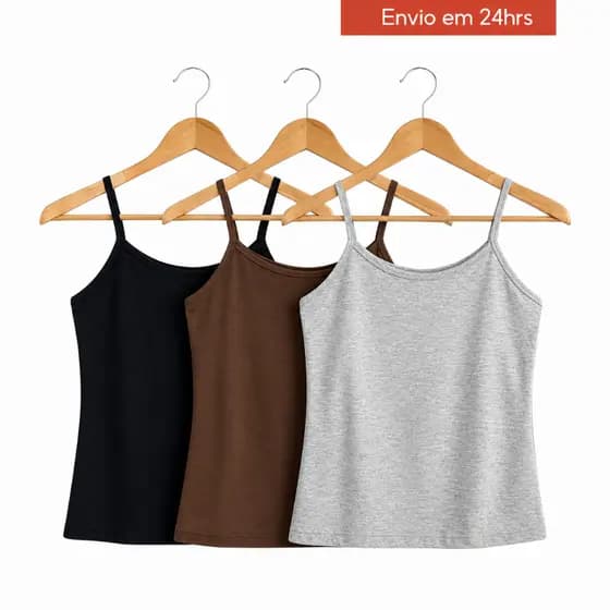 Regata Alcinha Feminina alça Regatinha Básica Blusinha Envio Imediato - 1,2 ou 3 Peças Promoção