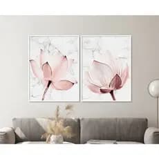 QUADRO DECORATIVO 2 PEÇAS FLOR DE LÓTUS SALA QUARTO
