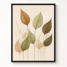 Kit Quadro Decorativo Sala Quarto Folhas Naturais Minimalista | Arte Botânica Moderna  Elegante