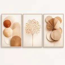 Kit Quadros Decorativos Sala Quarto Arte Geométrica Formas Minimalistas para Ambientes Elegantes