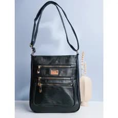 Bolsa Feminina Casual Tiracolo Transversal Couro Sintético 3 Zíper RK-7008