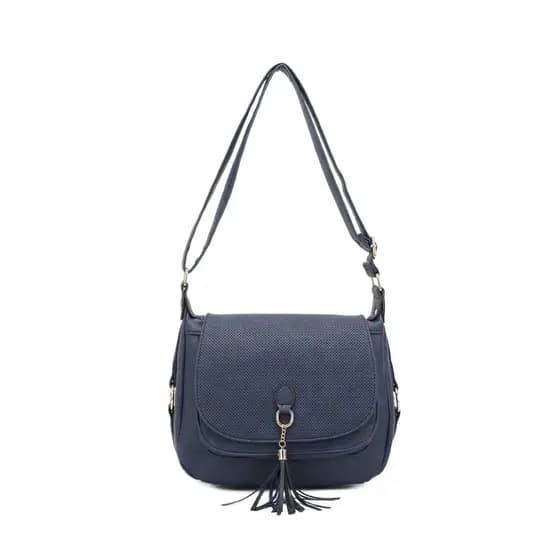 Bolsa Feminina Urbana Social Franja Alça Comprida Transversal Alça Regulável Couro Sintético RK-6018