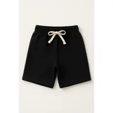 Bermuda Moletinho Masculina Preto com Cardaço - Babei no Look