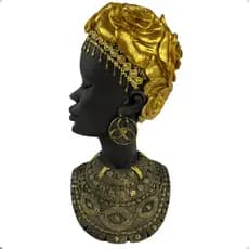 Decoracao Busto Africano 25cm Decorativo Cultural Design Afr