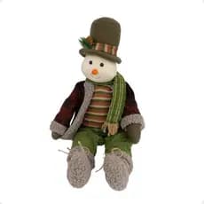 Boneco Natalino 70cm - Boneco De Neve Verde-cinza Decoração
