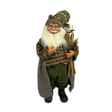 Papai Noel 65cm Enfeite Natalino Cinza Lindo Luxouso