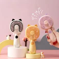 mini Ventilador Gatinho Elétrico Recarregável Portátil Mão USB De Carregamento