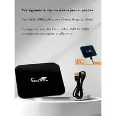 ELETROMEX-2908 Carregador Sem Fio Indução Carregamento 15w wireless