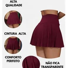 Short Saia Academia Fitness Cintura Alta tapa Bumbum Bailarina Rodado Suplex