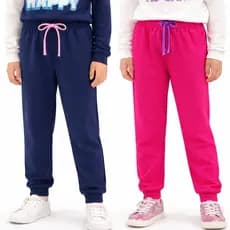 Kit 2 Calça Infantil Menina Moletom - Tamanho 1 ao 14 Promoção de Hoje