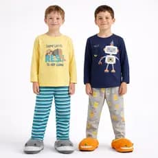 Kit 4 Peças Pijama Infantil Menino Manga Comprida - Sortido Promoção de Hoje