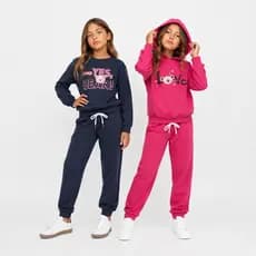 Kit Sortido 4 Peças Moletom Roupa De Menina Infantil Inverno 2 Casacos + 2 Calças 1 a 14 Anos