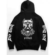 Moletom Canguru Blusa De Frio Masculino Feminino Estampa Pitbull Tecido Em Algodão Flanelado Inverno