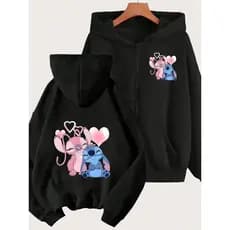 Moletom de ziper com capuz e bolso unissex estampado ideal para o inverno