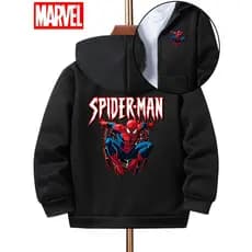 Moletom Zíper Estampa Marvel Spider Man Homem Aranha Estiloso e Confortável