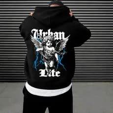 Moletom Canguru Modelo Streetwear Estampa Anjo Arcanjo Urban life